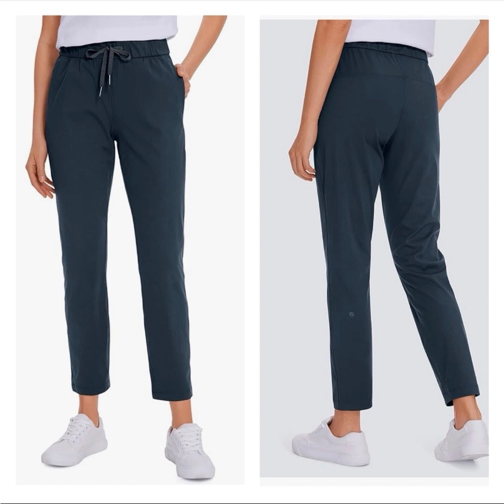 Crz Yoga Women’s Navy Blue Athletic Pant Drawstring Waist Size Medium